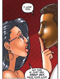 Cool big-tittied chick is flirting with ebony guy in interracial toons