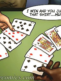 I win my dear and you just lost that shirt on interracial comics, I want to see your sweet boobs
