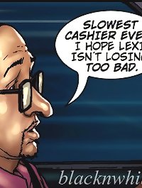 Slowest cashier ever! I hope my wife was fucked hard with all my fellas on these xxx comics