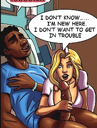 Interracial adult comics. Your lips look great on my black cock, suck that black meat