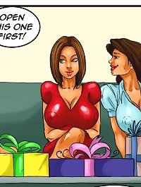 Hot cartoon porn pics with horny ladies fucking with black toy cock