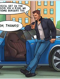 Comic book porn story with hot cute babe picked up for dirty street fuck