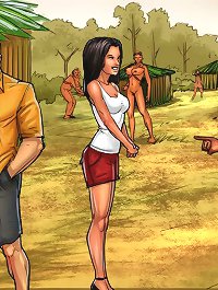 Exciting anime porn games with hot babe and pussy starving aborigines